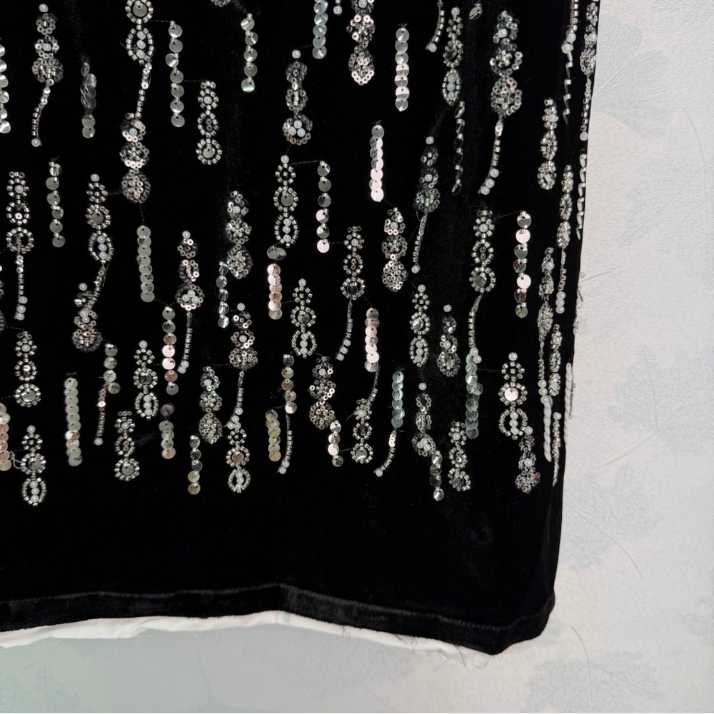 Miu Miu Black and White Sequin Midi Dress - Picture 6 of 9